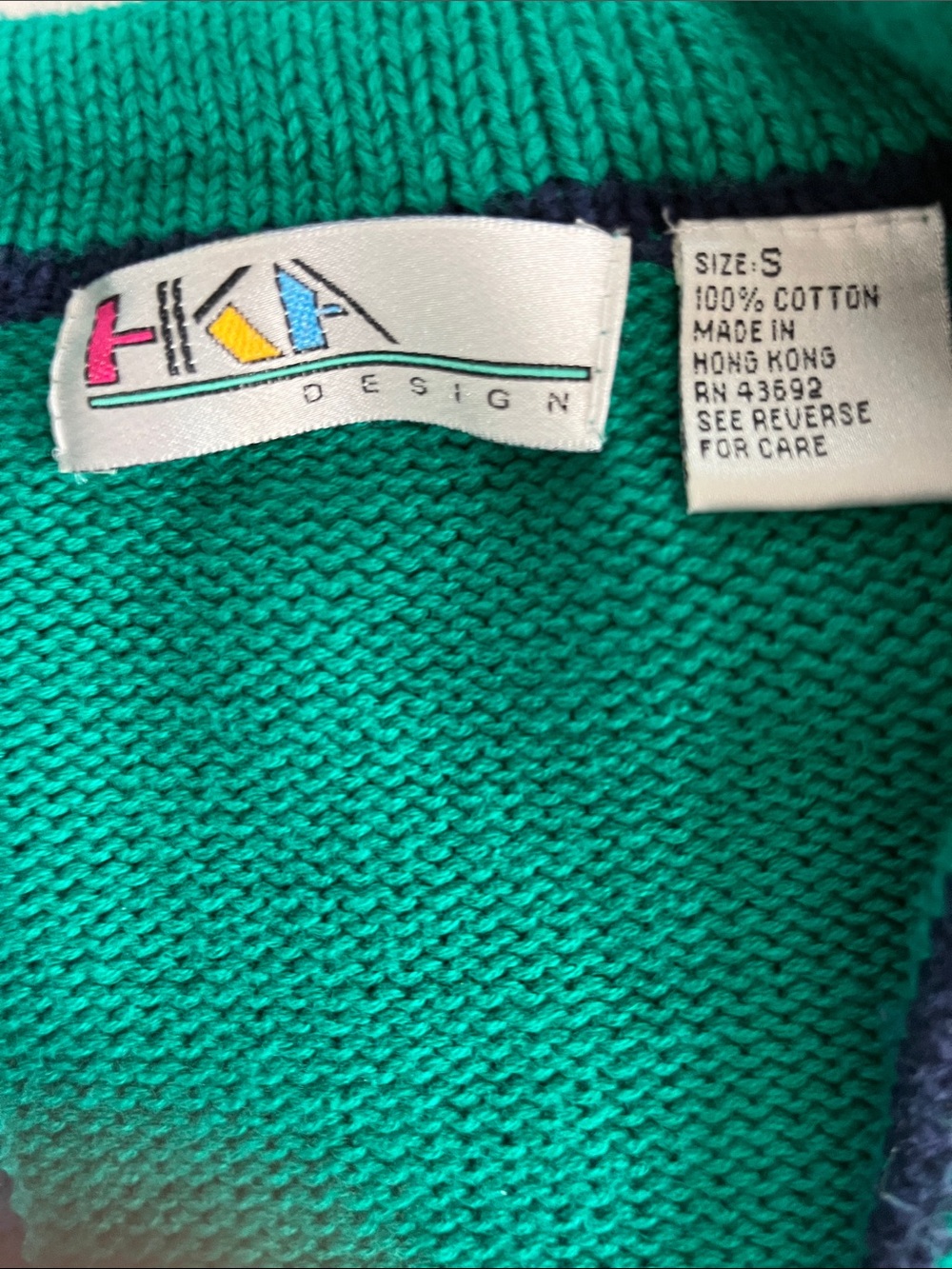 HKA golf themed knit cardigan sweater colorblock & golf graphic details size S - Picture 8 of 8